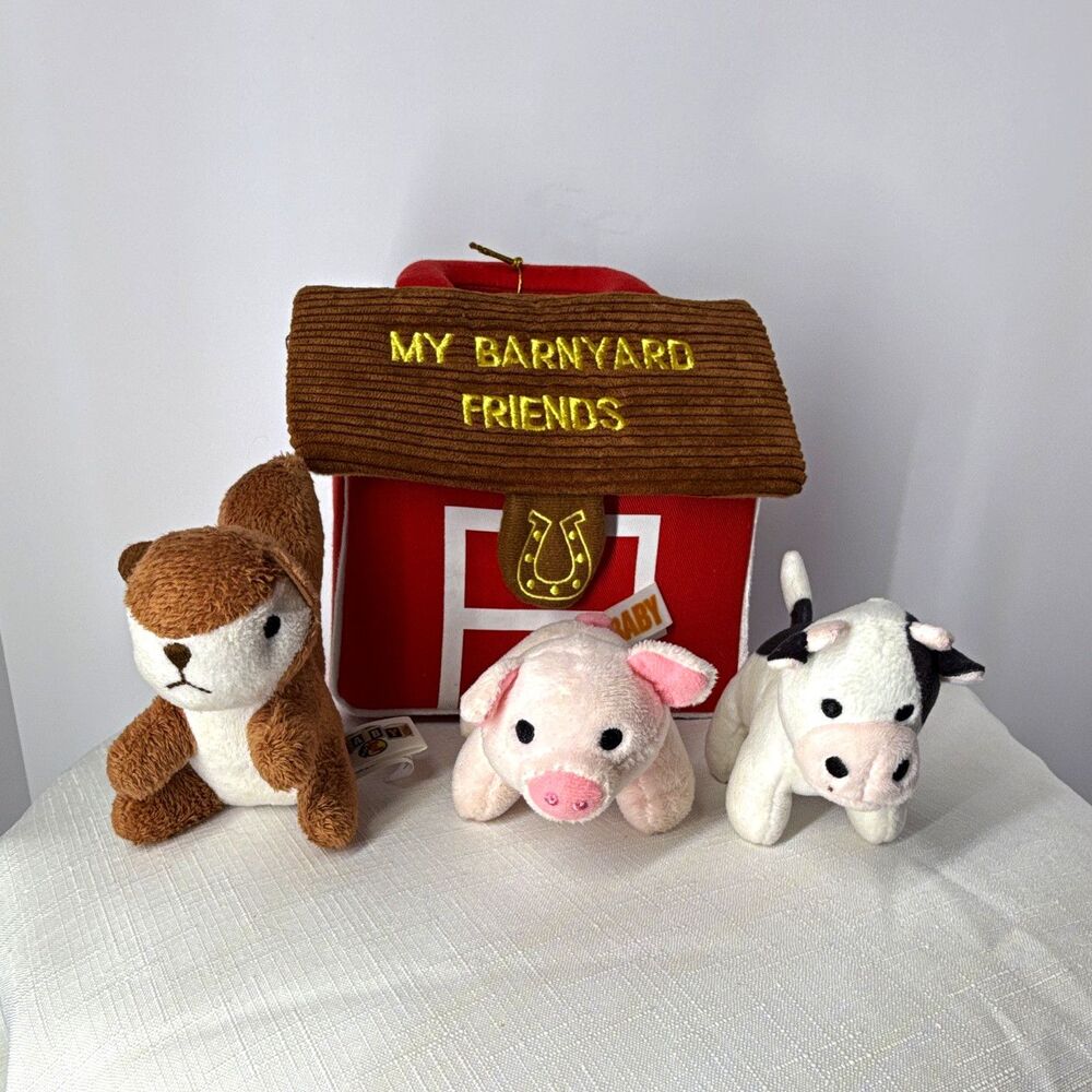 Bass Pro Shops My Barnyard Friends Baby Talk Plush Playset Barn Carry Case